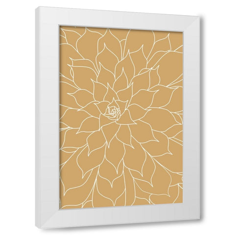 Succulent Mustard White Modern Wood Framed Art Print by Urban Epiphany