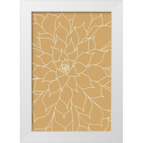 Succulent Mustard White Modern Wood Framed Art Print by Urban Epiphany