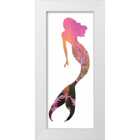 Mermaid White Modern Wood Framed Art Print by Brown,Victoria