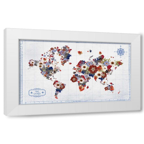Floral Map 2 White Modern Wood Framed Art Print by Brown, Victoria