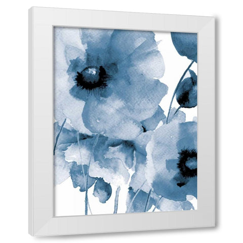 Raining Flowers White Modern Wood Framed Art Print by Brown, Victoria