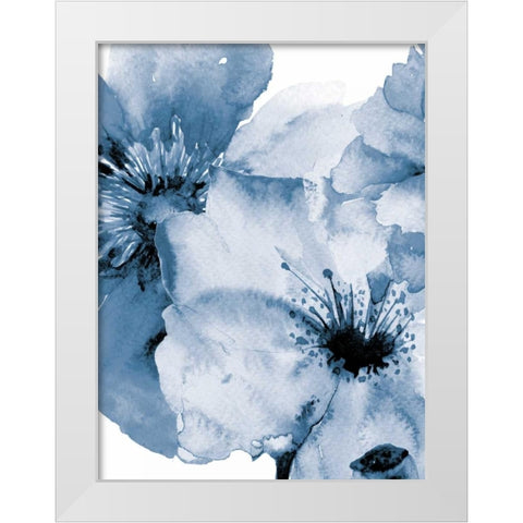 Raining Flowers 2 White Modern Wood Framed Art Print by Brown, Victoria