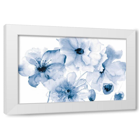 Flowering Blue White Modern Wood Framed Art Print by Brown, Victoria