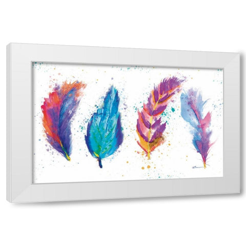 Feathers White Modern Wood Framed Art Print by Brown, Victoria