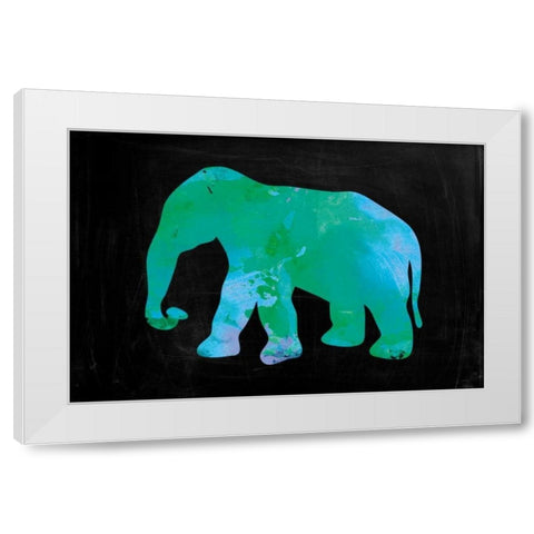 The Turquoise Elephant White Modern Wood Framed Art Print by Brown,Victoria
