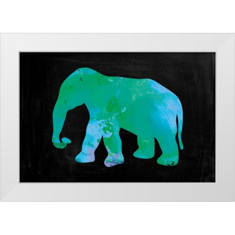 The Turquoise Elephant White Modern Wood Framed Art Print by Brown,Victoria