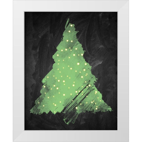 Chalkboard Tree 2 White Modern Wood Framed Art Print by Brown,Victoria