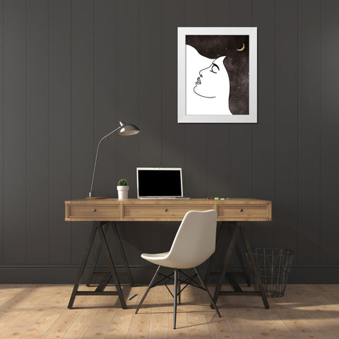 La Luna 3 White Modern Wood Framed Art Print by Brown, Victoria