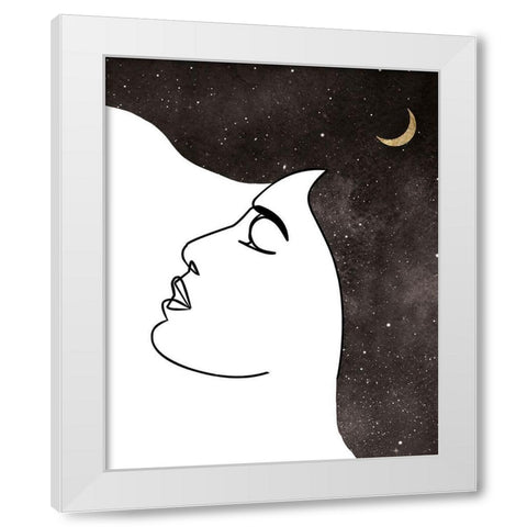 La Luna 3 White Modern Wood Framed Art Print by Brown, Victoria