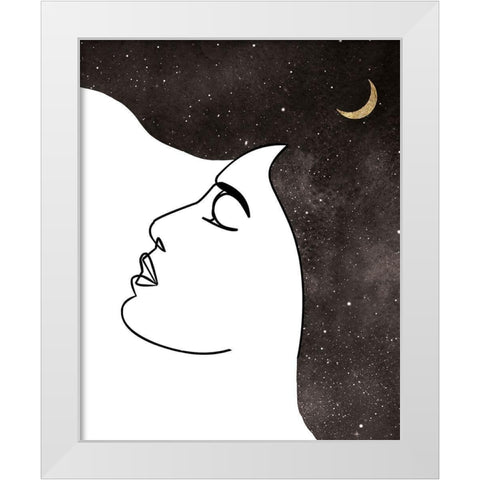 La Luna 3 White Modern Wood Framed Art Print by Brown, Victoria