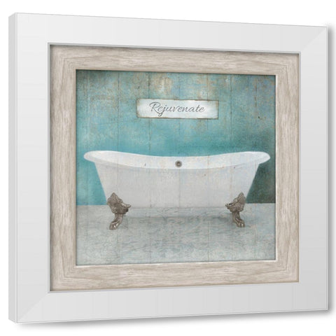 Wood Framed Aqua Bath White Modern Wood Framed Art Print by Brown, Victoria
