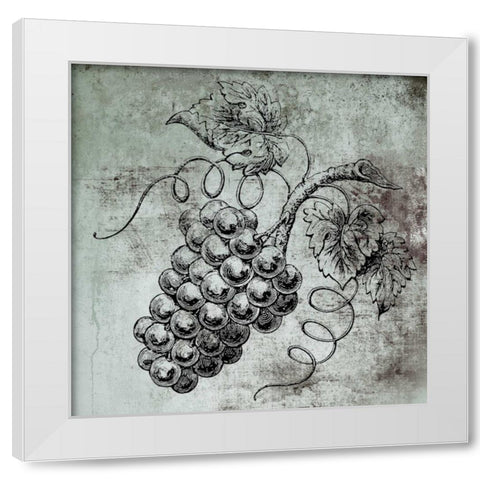 Vine Grapes White Modern Wood Framed Art Print by Brown, Victoria