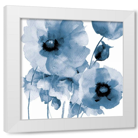 Flowing Flowers White Modern Wood Framed Art Print by Brown, Victoria