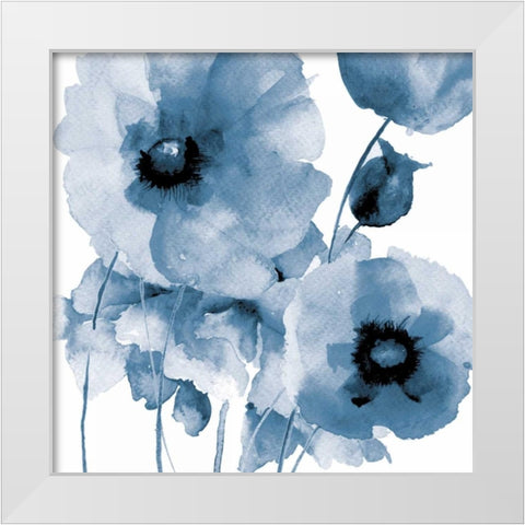 Flowing Flowers White Modern Wood Framed Art Print by Brown, Victoria