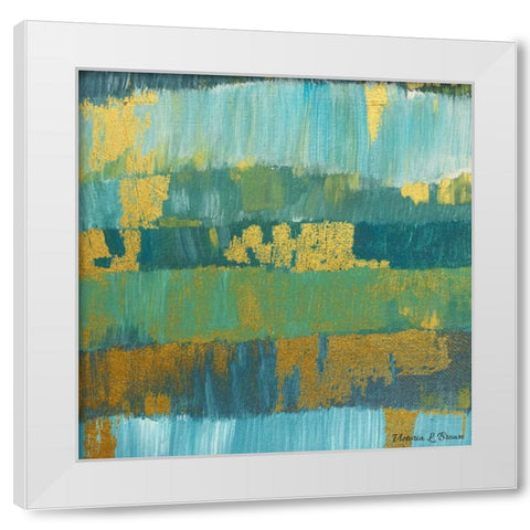 Abstract Blues White Modern Wood Framed Art Print by Brown, Victoria