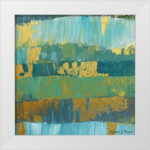 Abstract Blues White Modern Wood Framed Art Print by Brown, Victoria