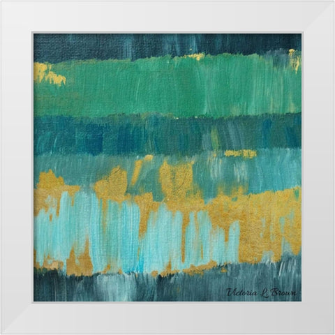 Abstract Blues 2 White Modern Wood Framed Art Print by Brown, Victoria