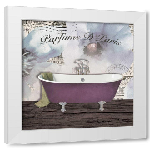 Watercolor Bath White Modern Wood Framed Art Print by Brown, Victoria