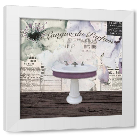 Watercolor Bath 2 White Modern Wood Framed Art Print by Brown, Victoria