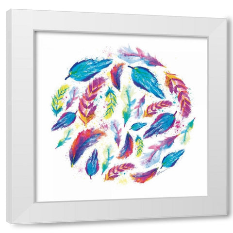 Feather Cycle White Modern Wood Framed Art Print by Brown, Victoria