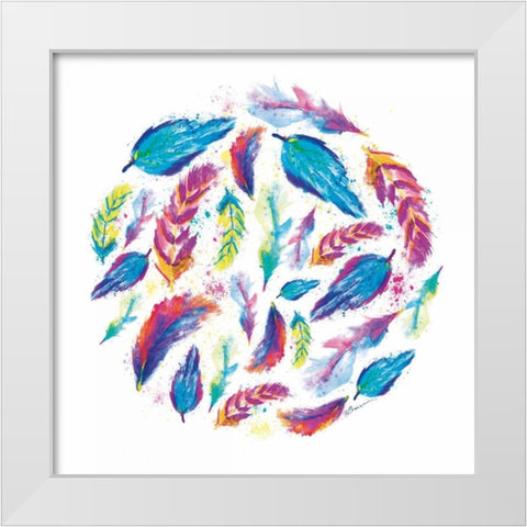 Feather Cycle White Modern Wood Framed Art Print by Brown, Victoria