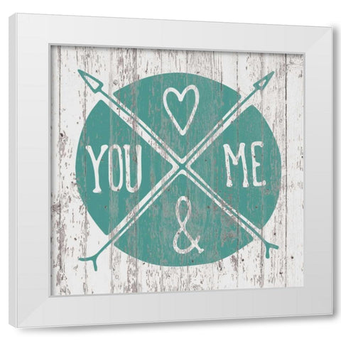 You And Me White Modern Wood Framed Art Print by Brown,Victoria