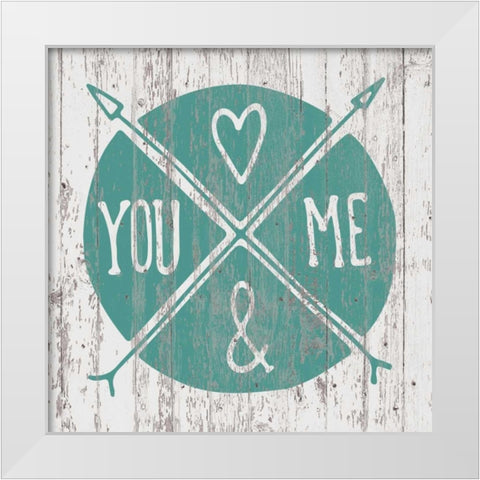You And Me White Modern Wood Framed Art Print by Brown,Victoria