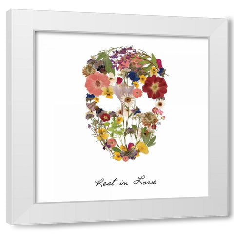 Flowerskull 2 White Modern Wood Framed Art Print by Brown, Victoria