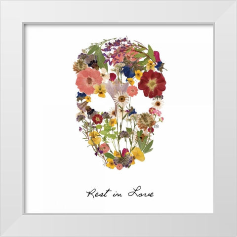Flowerskull 2 White Modern Wood Framed Art Print by Brown, Victoria