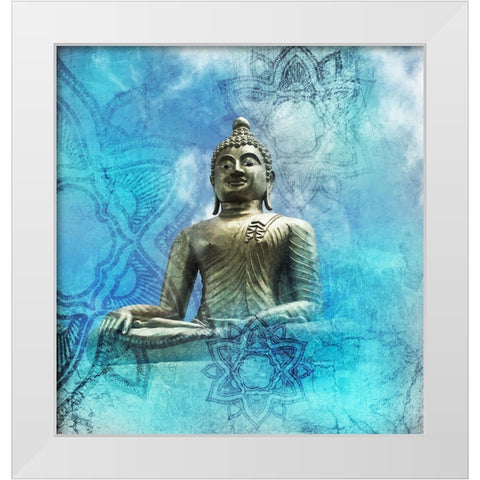 Buddha-Mandala White Modern Wood Framed Art Print by Brown, Victoria