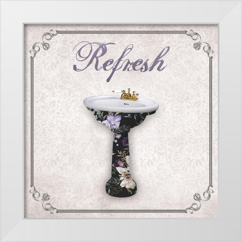 Refresh Bath White Modern Wood Framed Art Print by Brown, Victoria