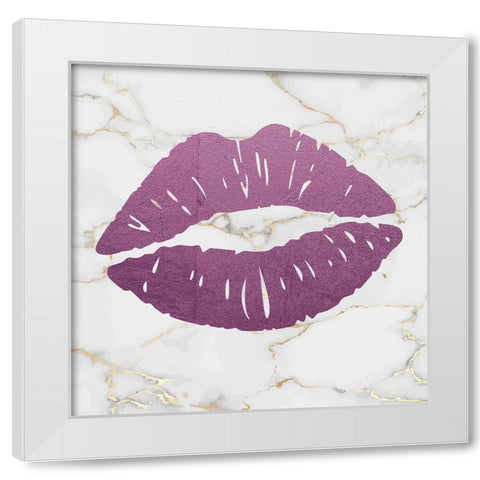 Marble Kiss White Modern Wood Framed Art Print by Brown, Victoria