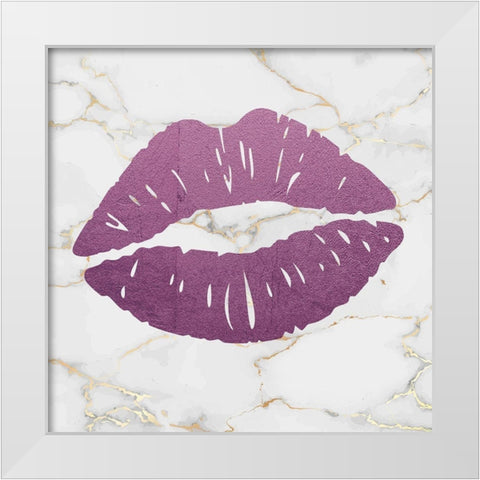 Marble Kiss White Modern Wood Framed Art Print by Brown, Victoria