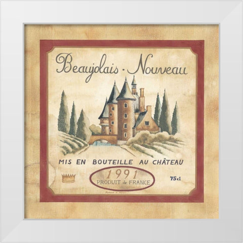 Beaujolais Nouveau 1991 White Modern Wood Framed Art Print by Henson, Richard