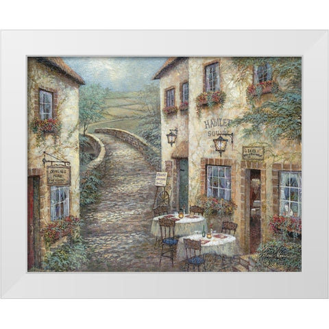 Hamlet Square White Modern Wood Framed Art Print by Manning, Ruane