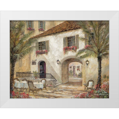 Gentle Palms And Wine White Modern Wood Framed Art Print by Manning, Ruane