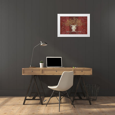 Gold and Silver I White Modern Wood Framed Art Print by Tava Studios