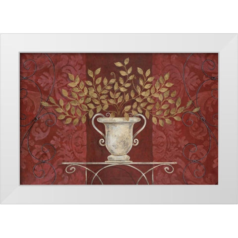 Gold and Silver I White Modern Wood Framed Art Print by Tava Studios