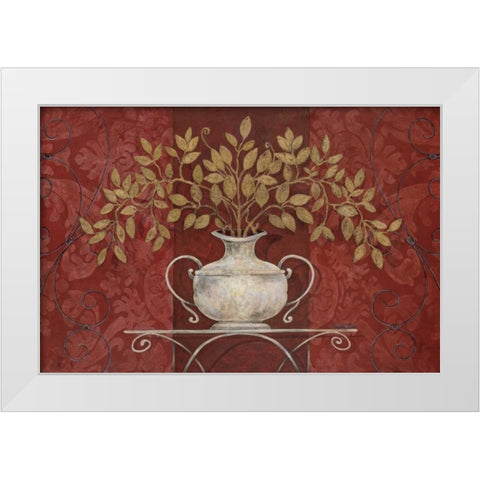 Gold and Silver II White Modern Wood Framed Art Print by Tava Studios