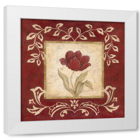 Scarlet Shine I White Modern Wood Framed Art Print by Carroll, Jane