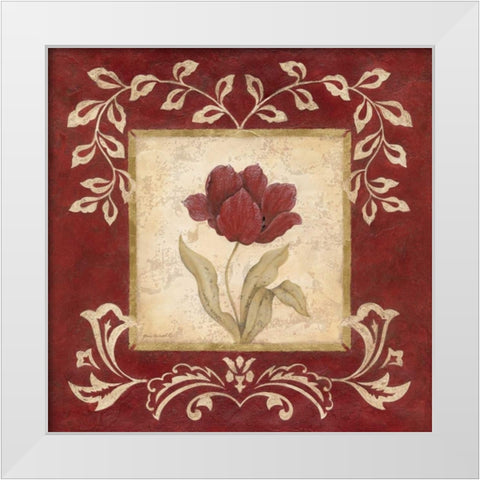 Scarlet Shine I White Modern Wood Framed Art Print by Carroll, Jane
