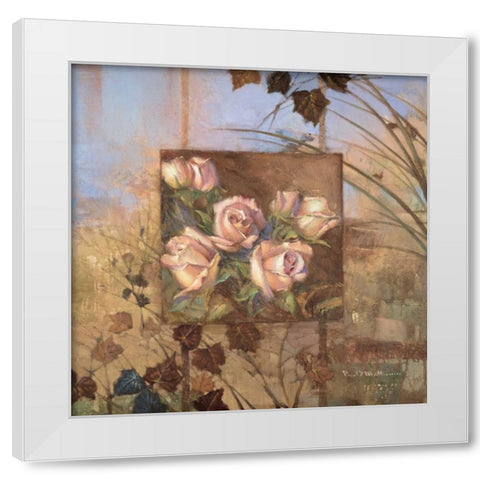 Signna Rose White Modern Wood Framed Art Print by Mathenia, Paul