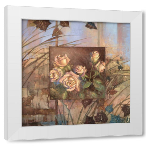 Golden Rose White Modern Wood Framed Art Print by Mathenia, Paul