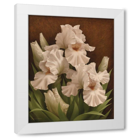 Iris Illumination I White Modern Wood Framed Art Print by Levashov, Igor