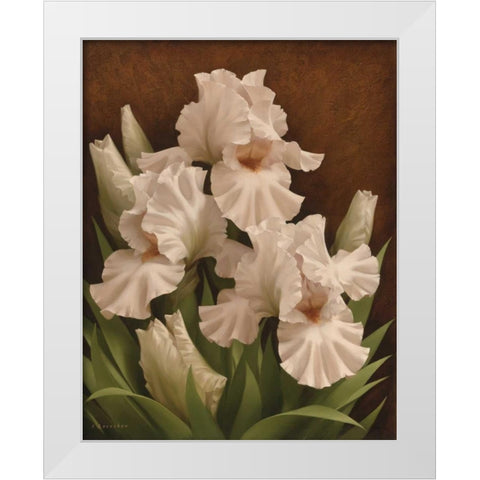 Iris Illumination I White Modern Wood Framed Art Print by Levashov, Igor