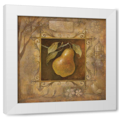 Pera Bella White Modern Wood Framed Art Print by Vollherbst-Lane, Elaine