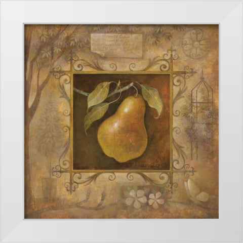 Pera Bella White Modern Wood Framed Art Print by Vollherbst-Lane, Elaine