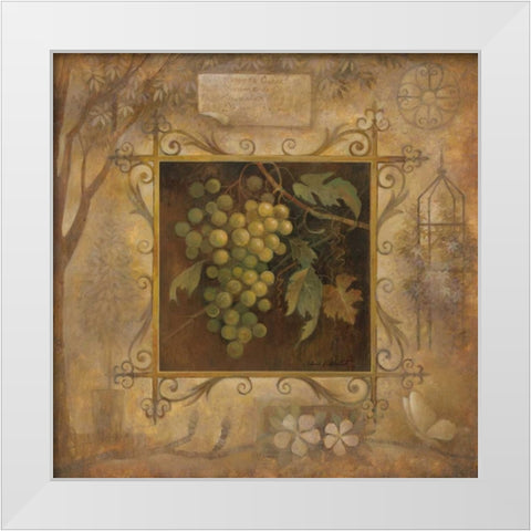 Uva Bella Verde White Modern Wood Framed Art Print by Vollherbst-Lane, Elaine
