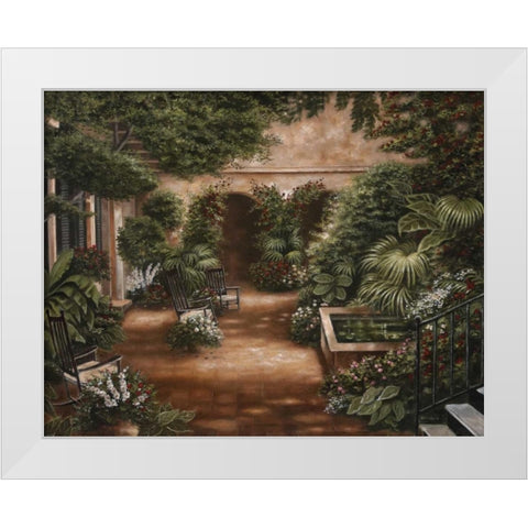 Courtyard in New Orleans II White Modern Wood Framed Art Print by Brown, Betsy