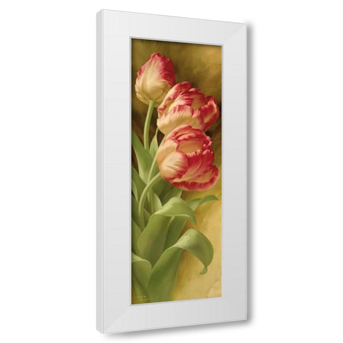 Springs Parrot Tulip II White Modern Wood Framed Art Print by Levashov, Igor